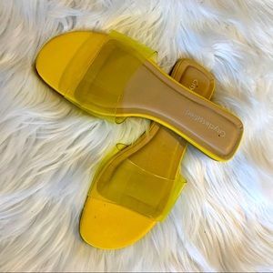 Yellow See Through Jelly Sandals